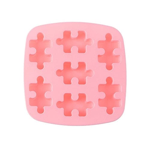 Gadget Gerbil Pink 7 Slot Silicone Puzzle Piece Shaped Baking Mold