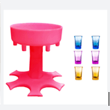 Gadget Gerbil Pink and 6pcs cups 6 Shot Glass Dispenser and Holder (6 Cups Included)