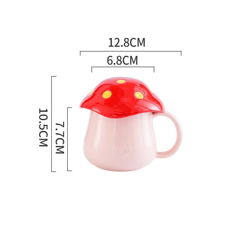 Gadget Gerbil Pink Creative Mushroom Ceramic Cup Student Lovers Cup