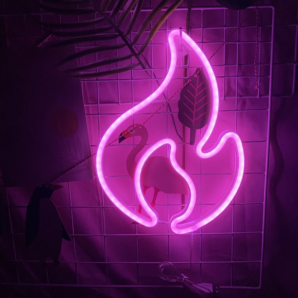 Gadget Gerbil Pink Flame Neon Sign