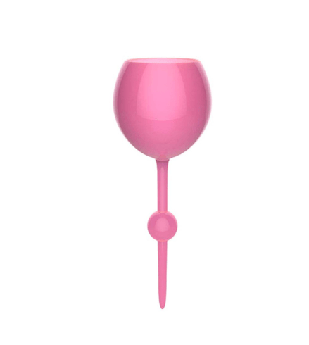 Gadget Gerbil Pink Floating Beach Sand Wine Glass