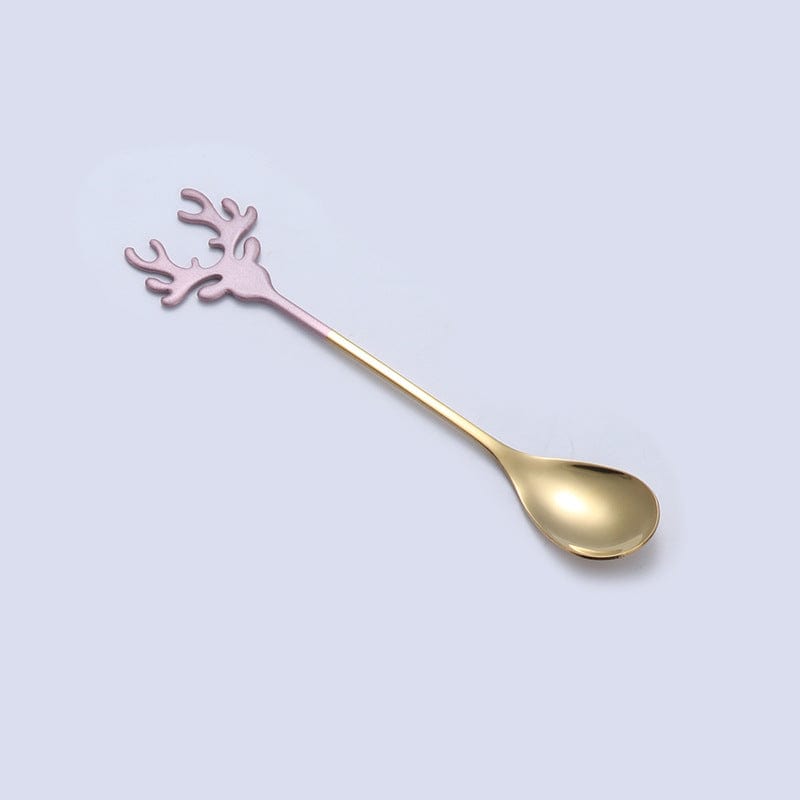 Gadget Gerbil Pink Gold Stainless Steel Elk Coffee Spoon