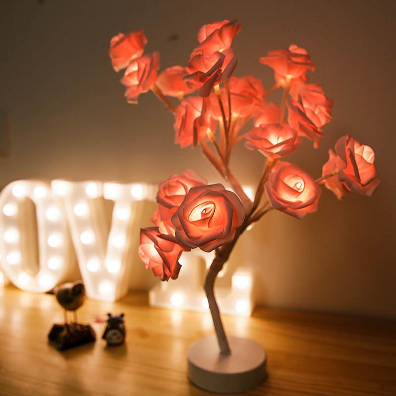 Gadget Gerbil Pink LED Rose Flower Tree