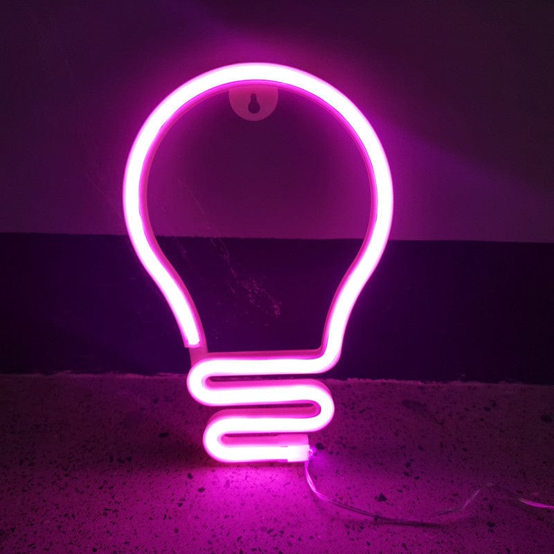 Gadget Gerbil Pink Light Bulb Neon Sign