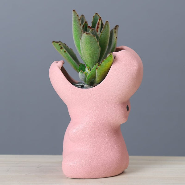 Gadget Gerbil Pink Mini Hippo Flower Pot