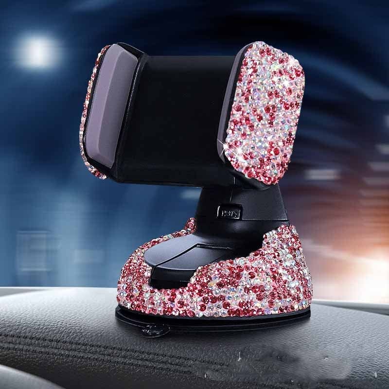 Gadget Gerbil Pink Multifunctional Air Outlet Diamond-encrusted Car Phone Holder