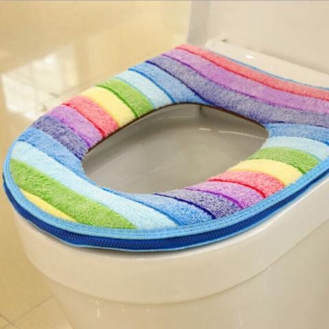 Gadget Gerbil Pink Rainbow Toilet Seat Cover