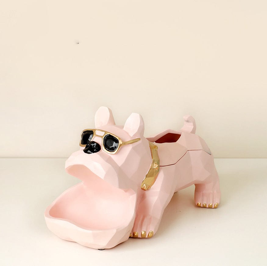 Gadget Gerbil Pink Resin French Bulldog Tissue Storage Box