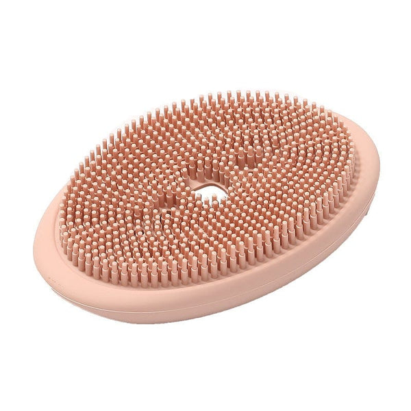 Gadget Gerbil Pink / round Double-Sided Silicone Soap Dish Scrub Holder