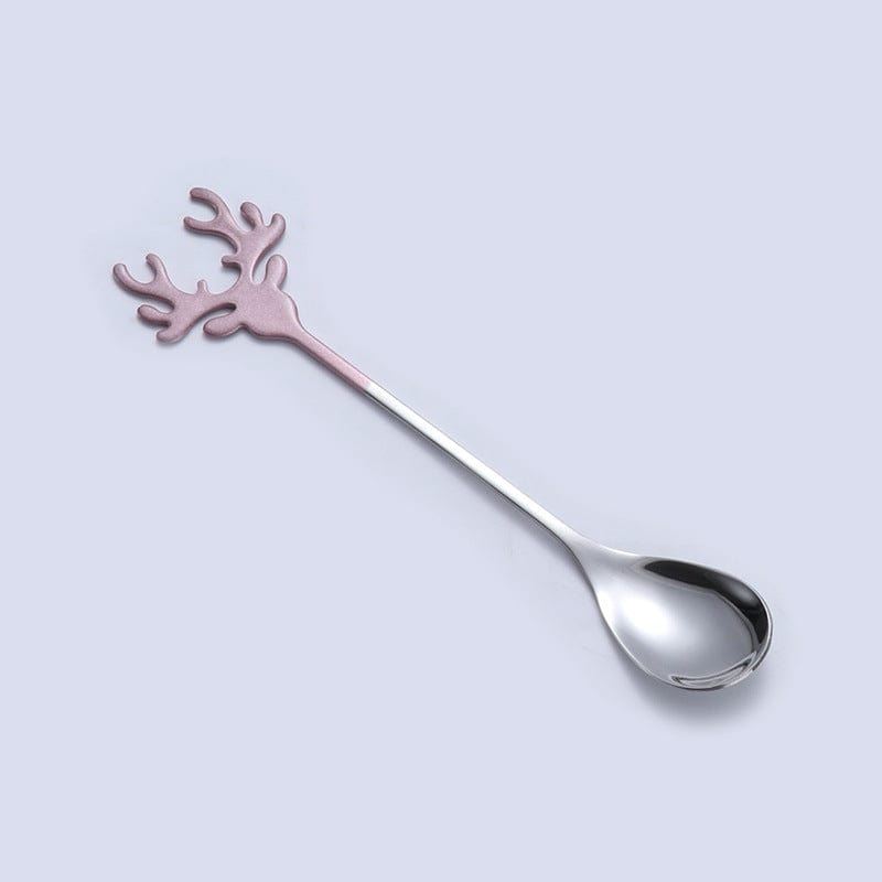 Gadget Gerbil Pink Silver Stainless Steel Elk Coffee Spoon