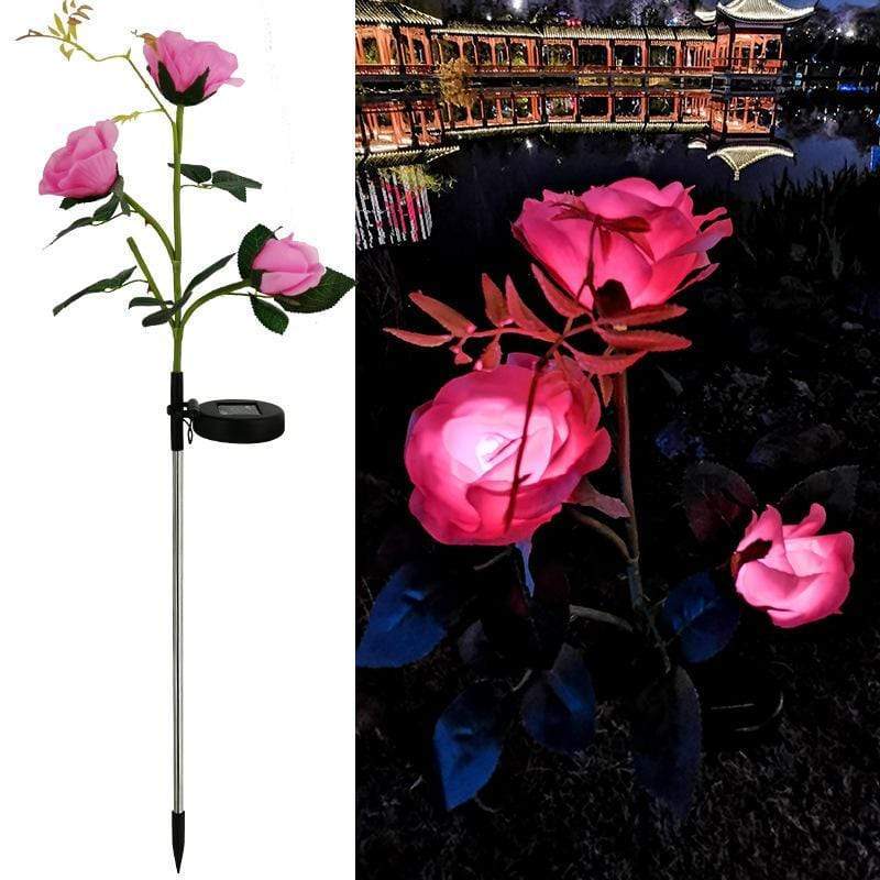 Gadget Gerbil Pink Solar Powered Rose Lights (2 Pack)