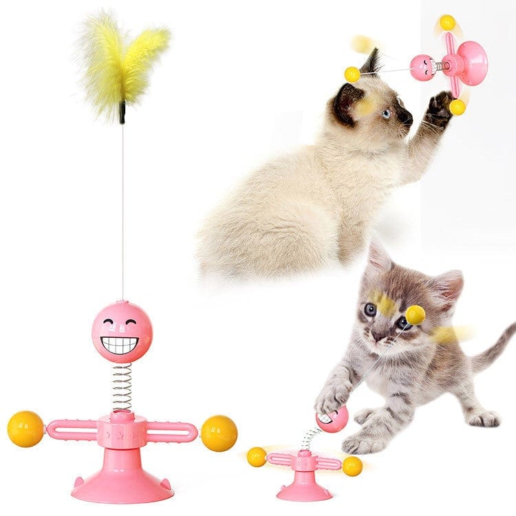 Gadget Gerbil Pink Spring man Cat Turntable Cat Windmill  Glowing Toy