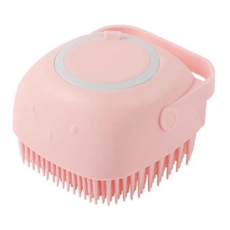 Gadget Gerbil Pink / square Silicone Bath Brush For Dogs And Cats