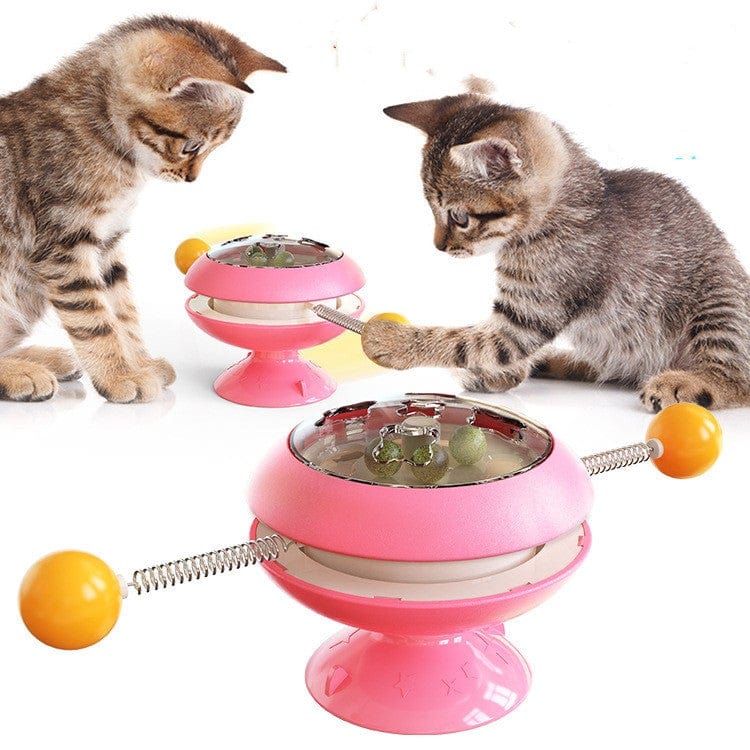Gadget Gerbil Pink Suction Cup Spinning Catnip Toy