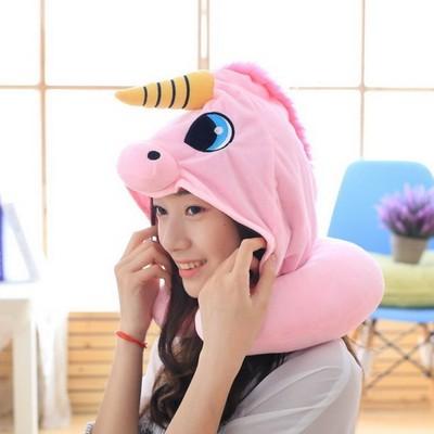 Gadget Gerbil pink Unicorn Neck Pillow Hoodie