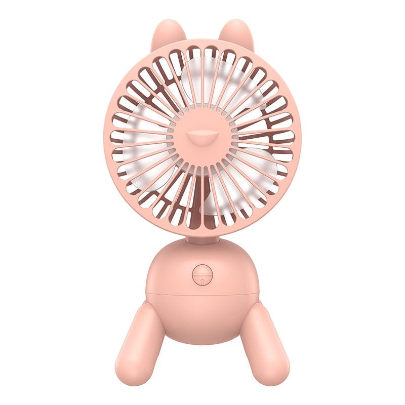 Gadget Gerbil Pink / USB Mini Desktop Electric Fan For Summer Office Home Air Conditioning Mute USB Rechargeable Cartoon Shaking Head Fan Desk Fan