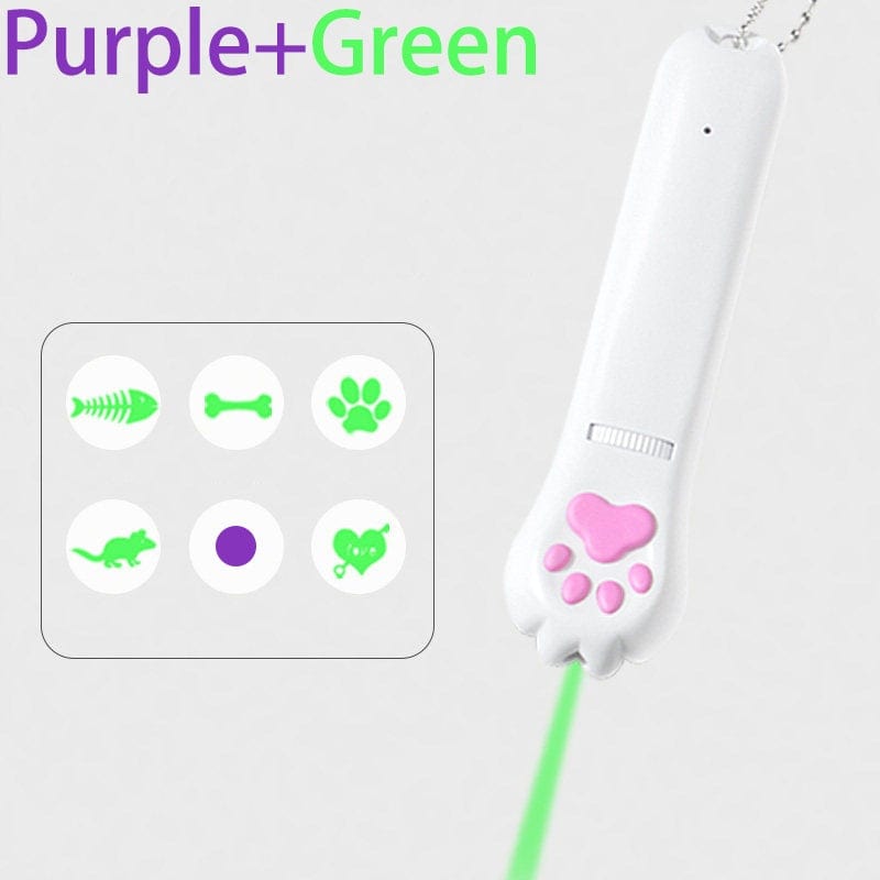 Gadget Gerbil Purple and Green Cat Paw Laser Projector
