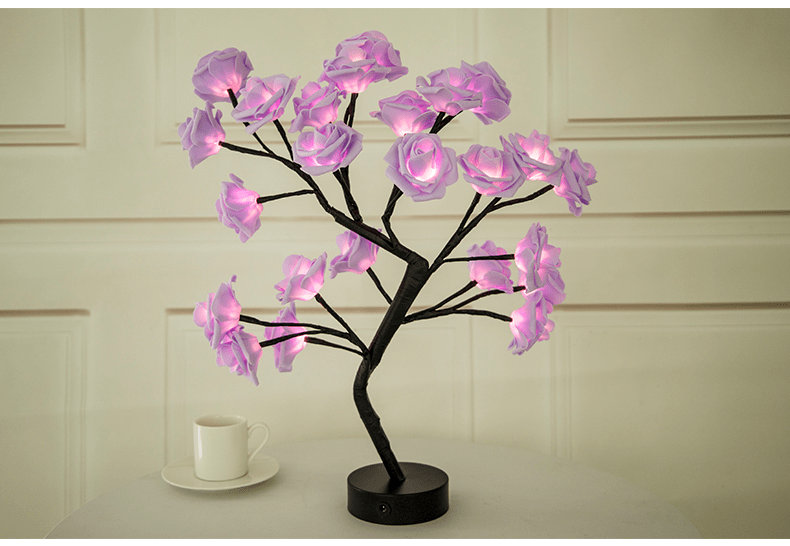 Gadget Gerbil Purple black LED Rose Flower Tree