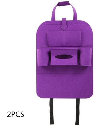 Gadget Gerbil Purple Car Back Seat Storage Organizer (Pair of 2)
