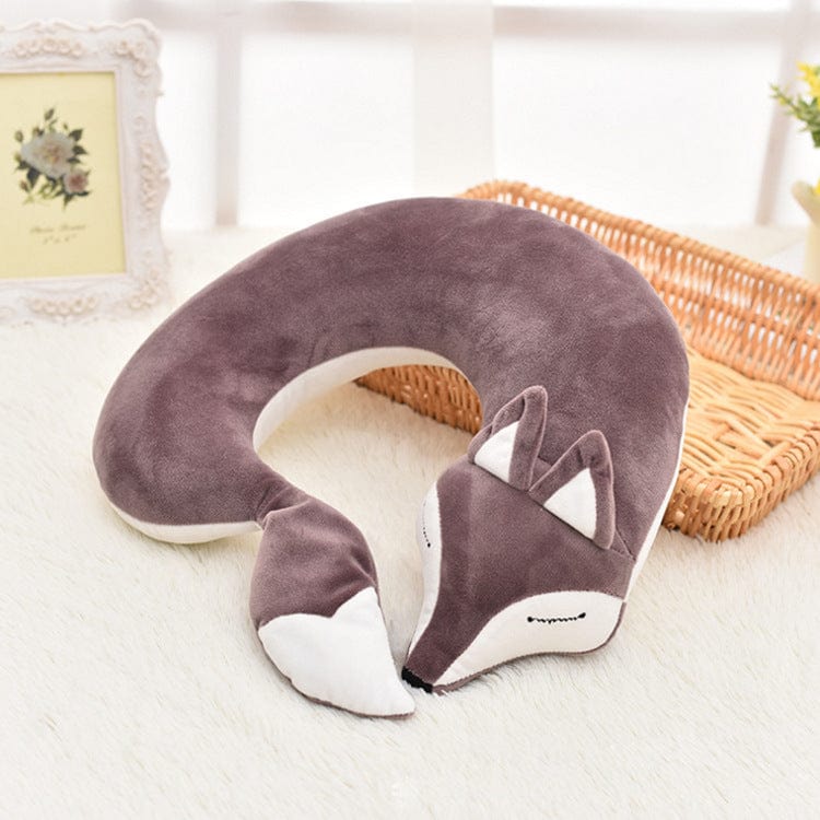 Gadget Gerbil Purple U Shaped Fox Travel Neck Pillow
