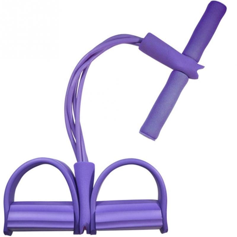 Gadget Gerbil Purple2pc Natural Latex Foot Pedal Elastic Pull Rope with Handle Fitness Equipment Bodybuilding Expander