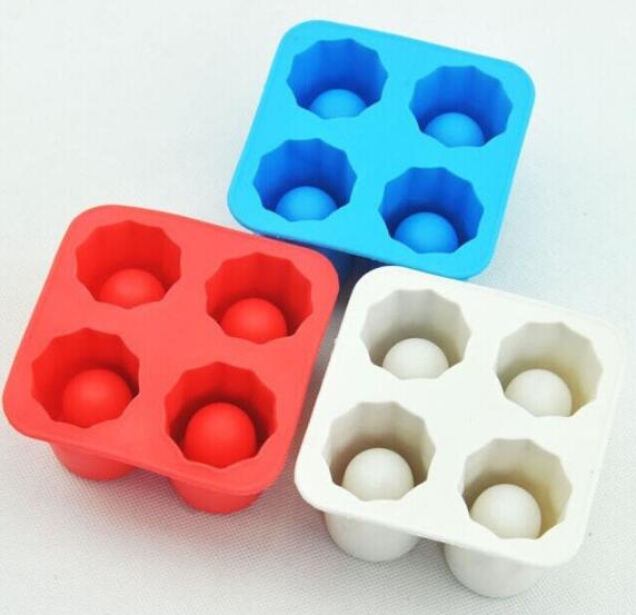 Gadget Gerbil Random color Silicone Ice Maker Mould Bar Party Drink Ice Tray Cool Shape Ice Cube Freeze Mold 4-Cup Ice Mold Cup