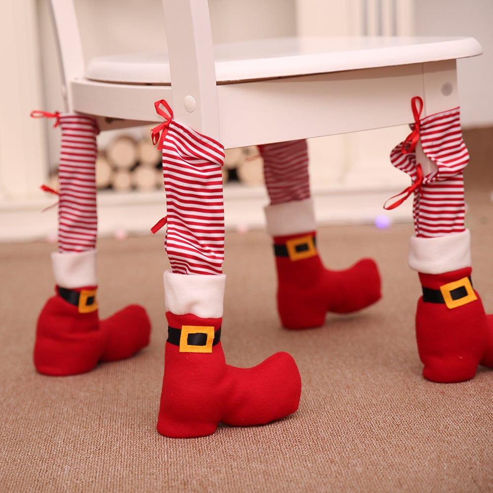 Gadget Gerbil Red 4pcs Christmas Shoes Chair Legs