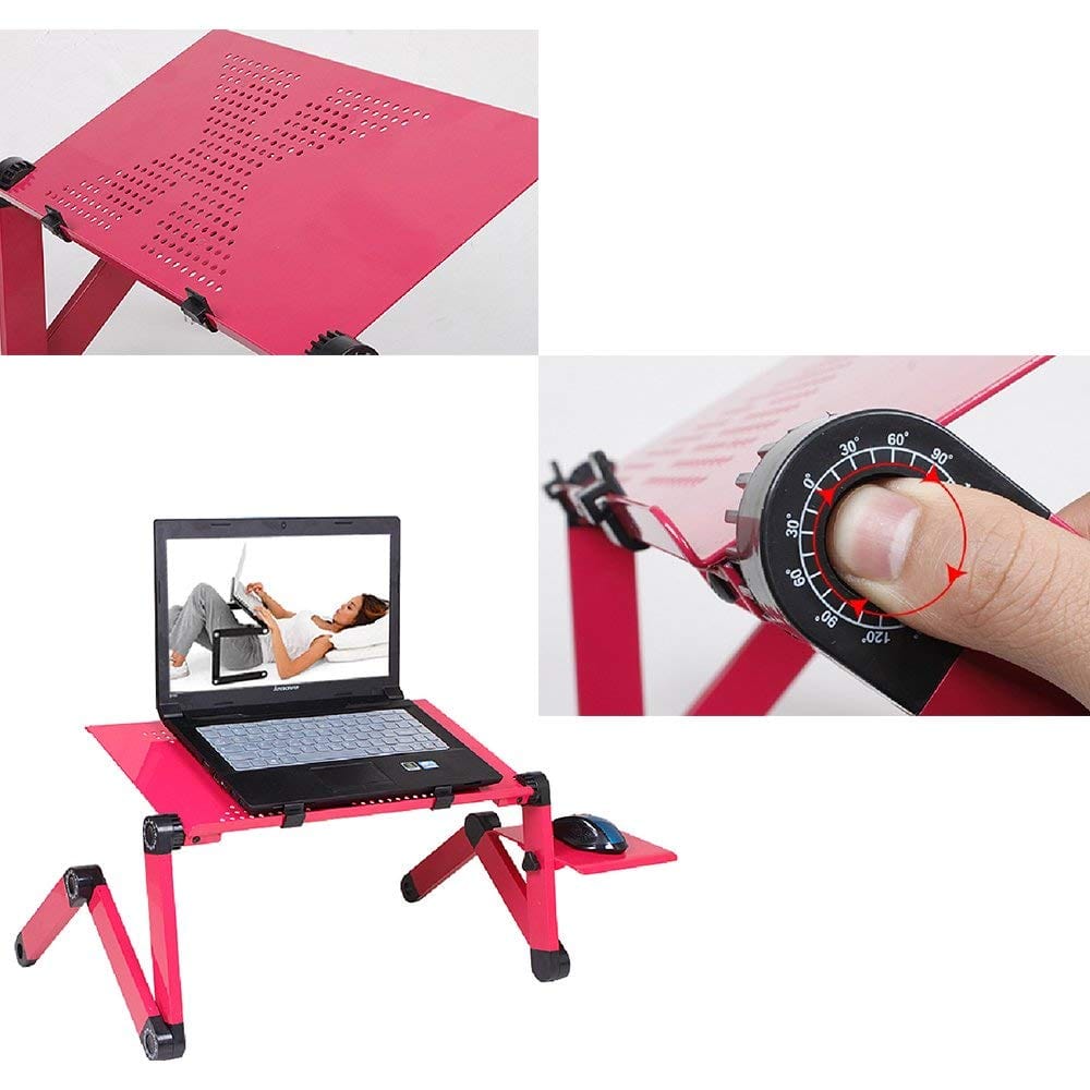 Gadget Gerbil Red Adjustable Laptop Table Stand Desk Mouse Pad