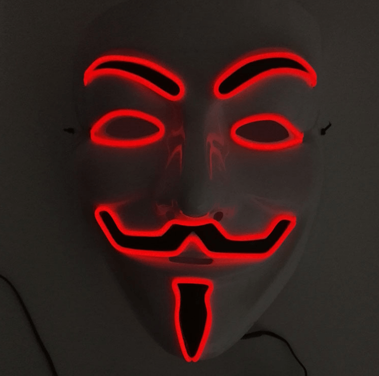 Gadget Gerbil Red / B New LED Guy Fawkes Mask