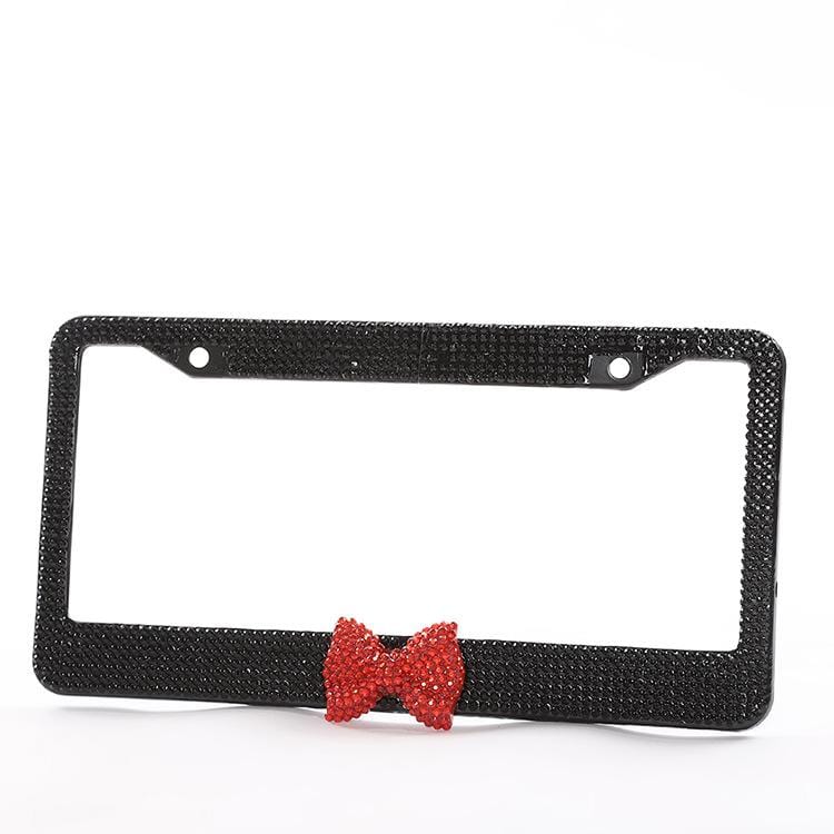 Gadget Gerbil Red Bow Tie Bling License Plate Frames