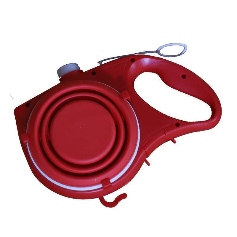 Gadget Gerbil Red Dog Leash With Water Bowl