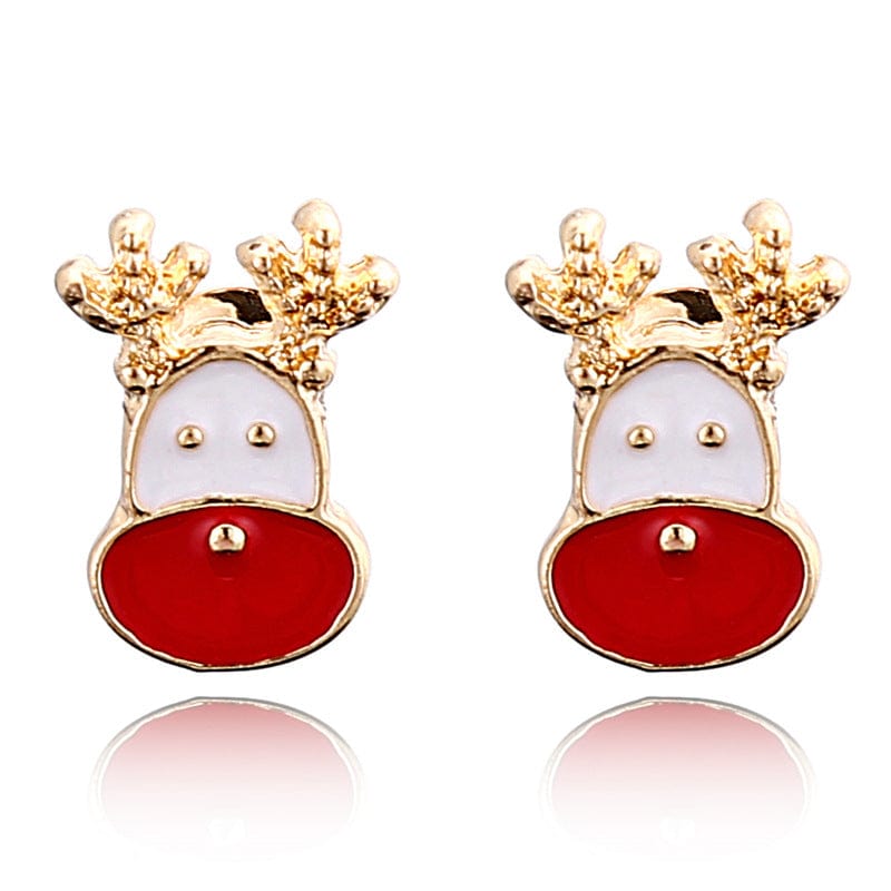 Gadget Gerbil Red elk Santa Claus Pendant Earrings