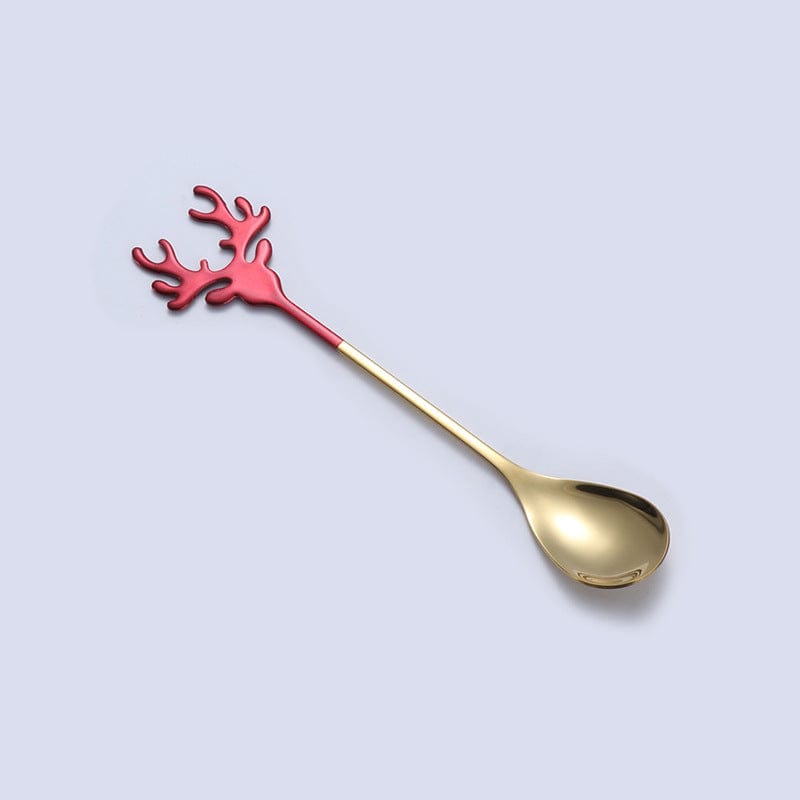 Gadget Gerbil Red Gold Stainless Steel Elk Coffee Spoon