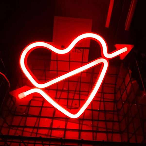 Gadget Gerbil Red Heart Neon Sign