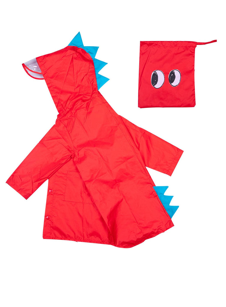 Gadget Gerbil Red / L Dinosaur Raincoat for Kids