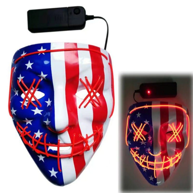 Gadget Gerbil Red LED USA Flag Purge Mask