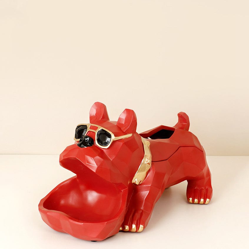 Gadget Gerbil Red Resin French Bulldog Tissue Storage Box
