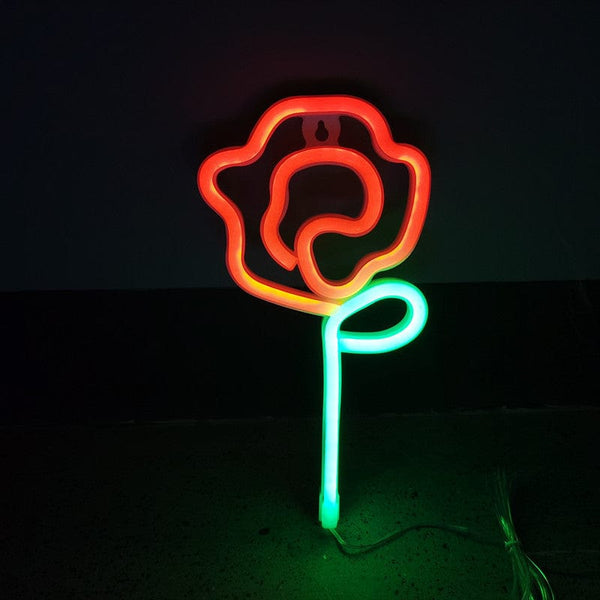 Gadget Gerbil Red Rose Neon Sign