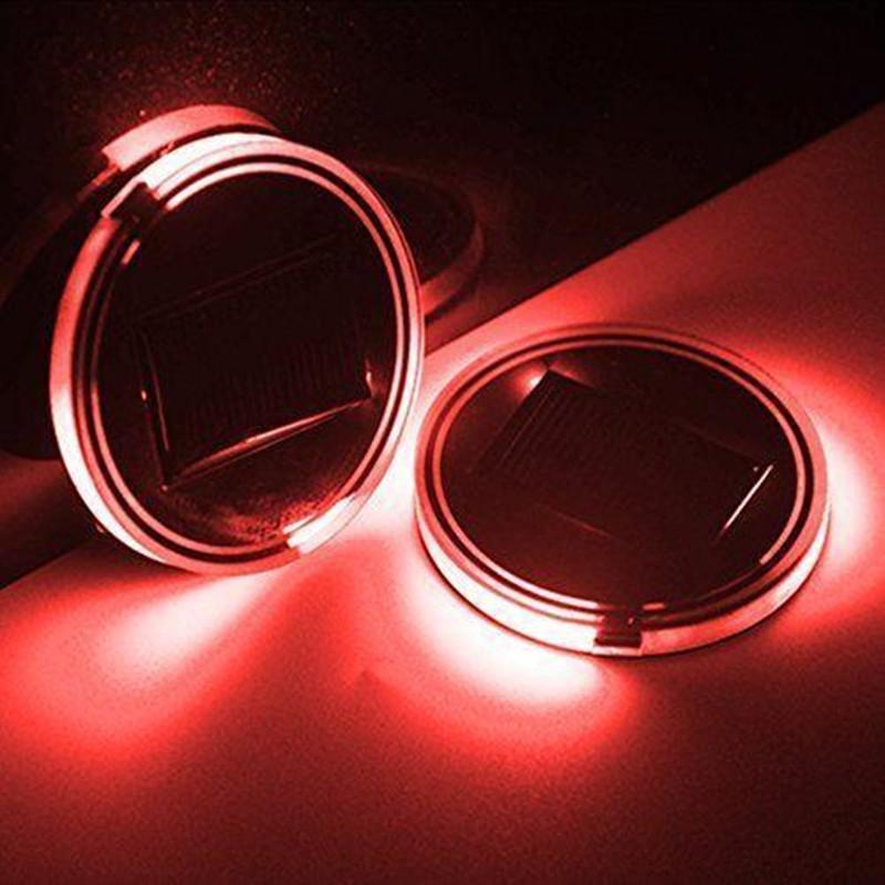 Gadget Gerbil Red / S Solar Powered LED Cup Holder Lights