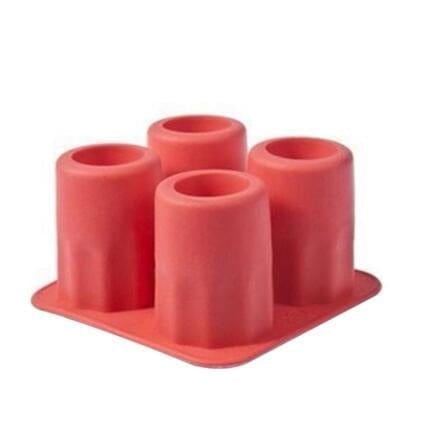 Gadget Gerbil Red Silicone Ice Maker Mould Bar Party Drink Ice Tray Cool Shape Ice Cube Freeze Mold 4-Cup Ice Mold Cup