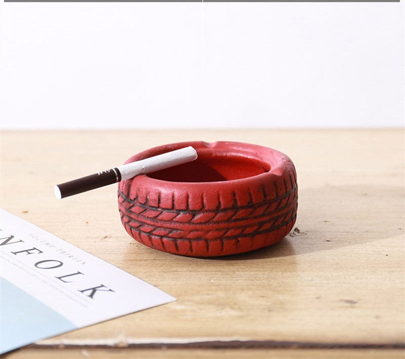 Gadget Gerbil Red Tire Shaped Ashtray