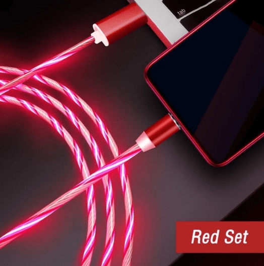 Gadget Gerbil Red / Type c Flowing LED Charging Cable