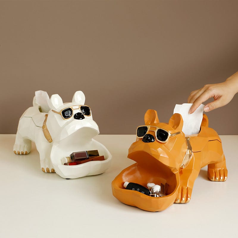 Gadget Gerbil Resin French Bulldog Tissue Storage Box