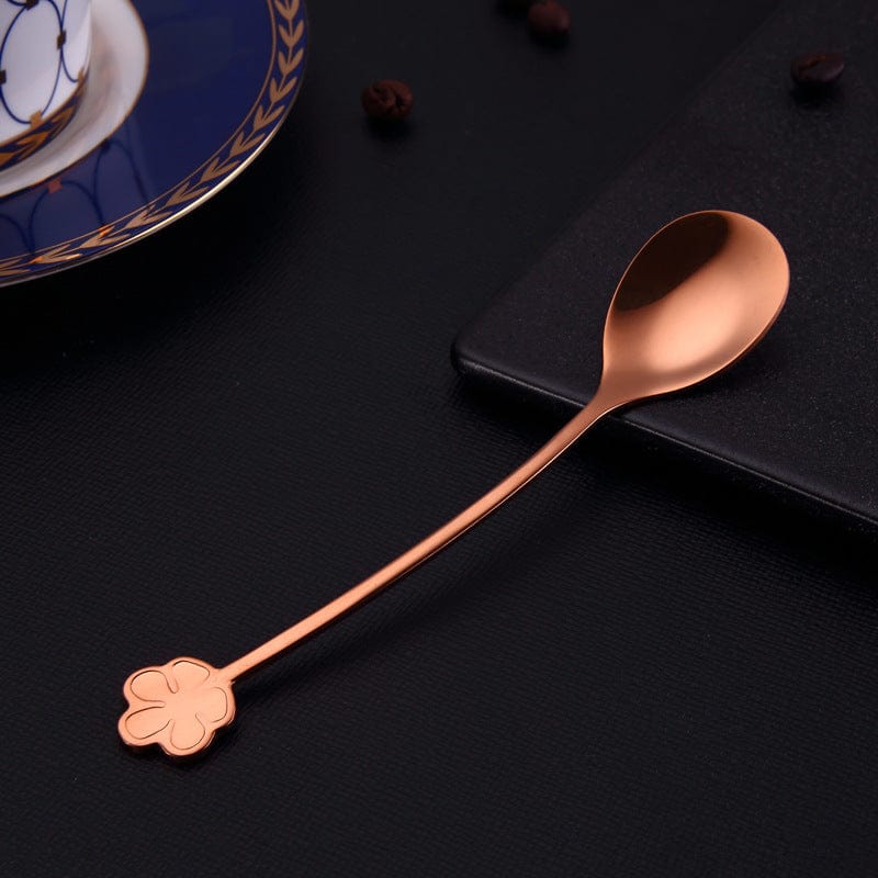 Gadget Gerbil Rose Gold Four Leaf Clover Mixing Spoon