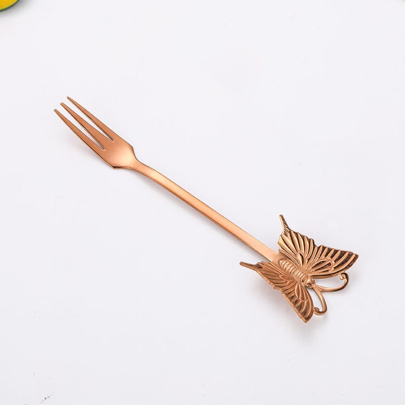 Gadget Gerbil Rose Gold Stainless Steel Butterfly Fork
