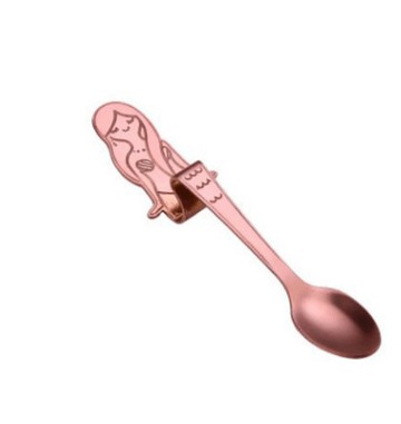 Gadget Gerbil Rose Gold Stainless Steel Hanging Mermaid Coffee Spoon
