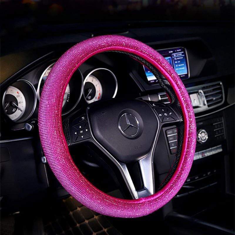 Gadget Gerbil Rose Red Crystal Steering Wheel Cover