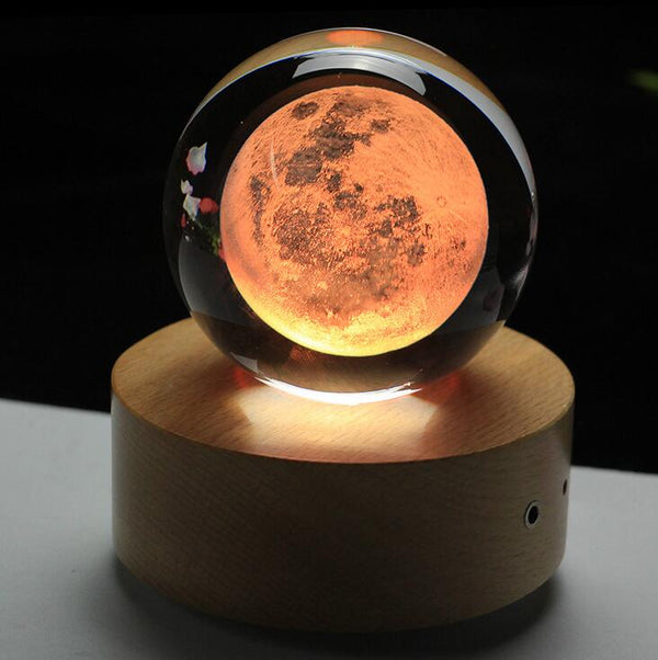 Gadget Gerbil Rotary colour / Moon / 100mm 3D Moon Crystal Ball