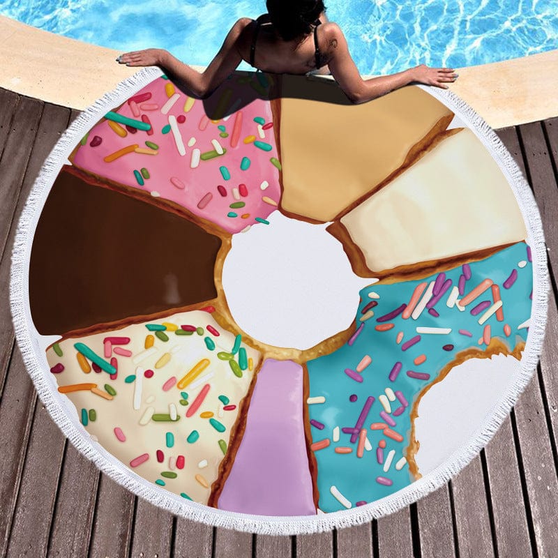 Gadget Gerbil Round Doughnuts Beach Mat