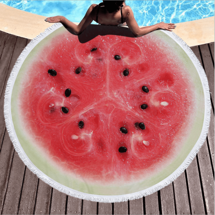 Gadget Gerbil Round Watermelon Beach Mat